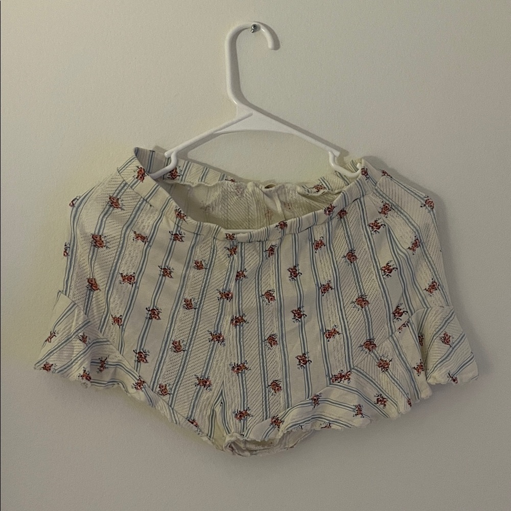 Sézane Floral Striped shorts new